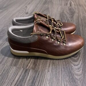 Canali Brown leather Sneaker Men's 42 New Distressed Leather. Extra Laces